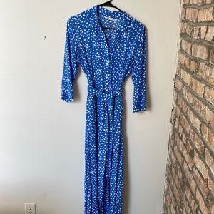 Blue and white print Zara dress